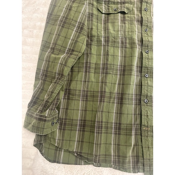 Carhartt Shirt Men 2 XL /Tall Green Loose Fit Outdoor Casual Chambray - Picture 5 of 16